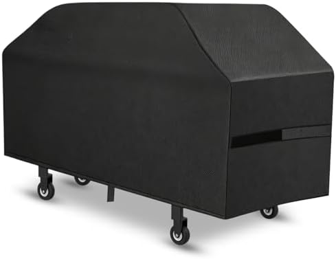 Griddle Cover, 36 Inch BBQ Gas Grill Cover with Hood for Blackstone Grill, Waterproof, Anti-Uv, Rip-Proof, Fade Resistant Material, Outdoor Griddle Cover with Hook-and-Loop Straps, Heavy Duty Black by VIBOOS