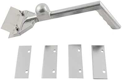 Grill Scrapers with Replacement 4 Blades and Small Slant Edge Grill Scraper,Heavy Duty Casting Commercial Griddle Scraper for Restaurants, Bars, Diners, Outdoor Grill Cleaning by COYWEH