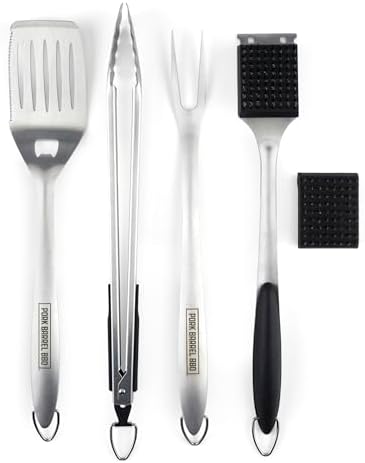 Pork Barrel BBQ Tool Set Grill Kit - Premium Stainless Steel BBQ Grill Accessories, Grilling Tools & BBQ Accessories for Outdoor Grill - Perfect BBQ Tools and Grilling Gifts for Men PT - Image 3