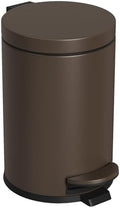 Cesun Small Round Bathroom Trash Can with Lid Soft Close, 1.2 Gal, Brown by Cesun