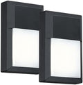 LIT-PaTH Outdoor Wall Light Fixture, Aluminum, LED 5000K, Black, 2 Pack by LIT-PaTH