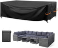 GARPROVM Large Patio Furniture Cover Waterproof, Outdoor Table Sofa Dining Set Cover with Upgraded Heavy-Duty 600D Oxford 4 Windproof Buckles, 138 x 102 x 35 Inch by GARPROVM