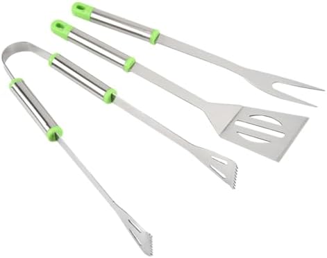 Stainless Steel BBQ Grill Tongs Set, Professional Barbecue Cooking Tool by MOBUTOFU