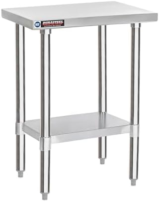 DuraSteel 24x18 Small Stainless Steel Table - NSF Metal Food Prep Commercial Kitchen Workt able - Side Mixer Stand with Under Shelf - For Laundry Room, Kitchen, Outdoor Grill, Small Spaces by DuraSteel