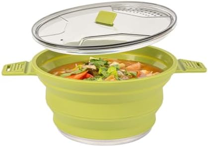Restaurantware 2.5L Green Silicone Collapsible Pot, 20 Pack by Restaurantware