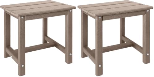 GARDENSTAR Adirondack Square Side Table,one-Tier Outdoor end Table, Patio Side Table for Pool,Porch,Backyard,Relaxing Companion (Teak) (Pack of 2) by GARDENSTAR
