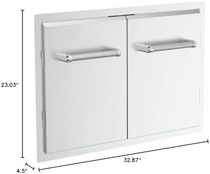 SPIRE 33" Built-in Double Access Door, Stainless Steel, Heavy-Duty Handles, Universal Mount, Perfect for Outdoor Kitchens & Islands, BBQ, Outdoor Grilling, Backyards, 780-0018B - Image 2