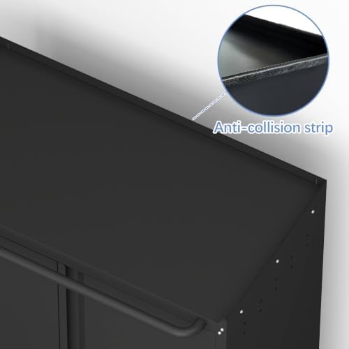 IRONFFICE Metal Storage Cabinet with Wheels,Lockable Steel Rolling Storage Cabinet with 2 Doors for Garage,Home Office,Assembly Required,Black - Image 7