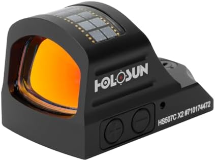 HOLOSUN 407C/507C-X2 Series, 2 MOA Dot, 32 MOA Circle Dot Options, 7075 Aluminum, Open, Solar, Shake Awake, RMR Footprint (Red or Green Reticle) (Black, Burnt Bronze) by Unknown