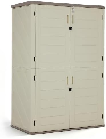 Macrout 50 Cu Ft Outdoor Storage Cabinet, Waterproof Resin Shed SU5462 by MMACROUT