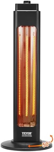 VEVOR Infrared Heater, 1500W, Electric Space Heater with 3 Speeds & 24H Timer & Multiple Security Protections, Quality Infrared Heating Tubes, Indoor/Outdoor for Bedroom, Studio, Porch, Dining Room by VEVOR
