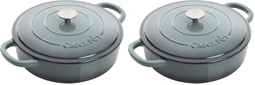 Crock-Pot Crock Pot Artisan Enameled Cast Iron Braiser W/Lid, 5 Quart, Slate Gray (Pack of 2) by Crock-PotBrand