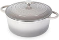 Cast Iron Dutch Oven with Lid - Non-Stick Ovenproof Enamelled Casserole Pot- Sturdy Dutch Oven Cookware - Grey, 7.3- Quart, 30cm- by Nuovva by Nuovva