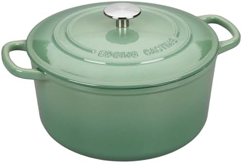 EDGING CASTING Enameled Cast Iron Dutch Oven with Sourdough Bread Baking Kit, Bread Dutch Oven with Lid, Includes Proofing Basket & Baking Tools, 5qt, Sage Green - Image 7