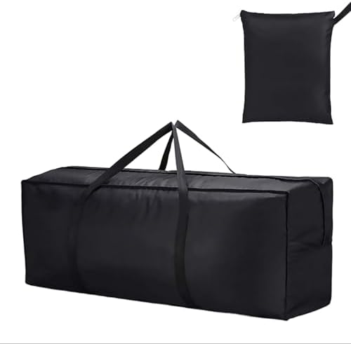 68" Extra Large Waterproof Outdoor Cushion Storage Bag – Heavy Duty Patio Furniture Cover with Zipper,Handles for Pool Decor,Christmas Tree Storage & Moving (173x76x51cm) (Black) by WinmistGlimpse