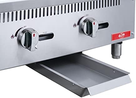 Commercial Countertop Griddle, ETL 24" Flat Top Grill Natural Gas (NG) / Propane, 2 Burners - 60000BTU - Image 5