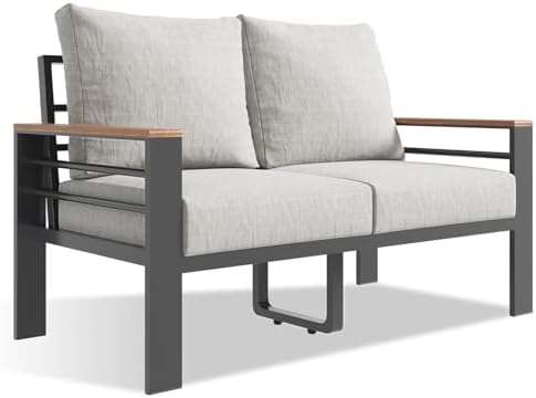 Aoxun Aluminum Patio Furniture Set 2 Seats, Grey by Aoxun
