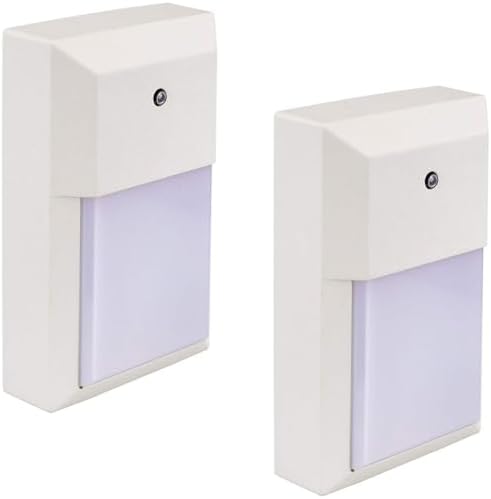 LIT-PaTH Outdoor Wall Light Fixture, Aluminum, LED 3000K, White, 2 Pack by LIT-PaTH