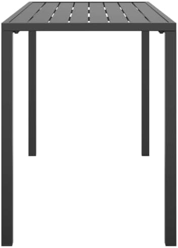 Patio Dining Table Anthracite Steel 43.3x21.3x27.6 Inches Outdoor Garden - Image 4