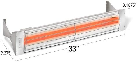 Infratech WD-3024 SS Stainless Steel Fixture Dual Element Electric Patio Heater 33" Long, 3000 Watt, 240 Volts, Stainless Steel - Image 3