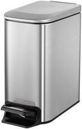 Cesun Small Bathroom Trash Can with Lid, 1.6 Gal, Soft Close, Sliver by Cesun