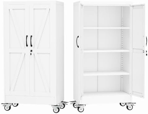 GAIOUS 61" Tall Metal Storage Cabinet with Lock and Wheels, File Cabinet by GAIOUS