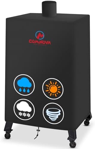 Comnova Vertical Smoker Cover for Pit Boss 4-5 - 7 Series - Premium Wood Pellet Smoker Cover for Pitboss 73550, 600D Smoke Cover for Pit Boss 4 Series, 5 Series, 7 Series, and Competition PBV5P2 by MCOMNOVAOUTDOORS
