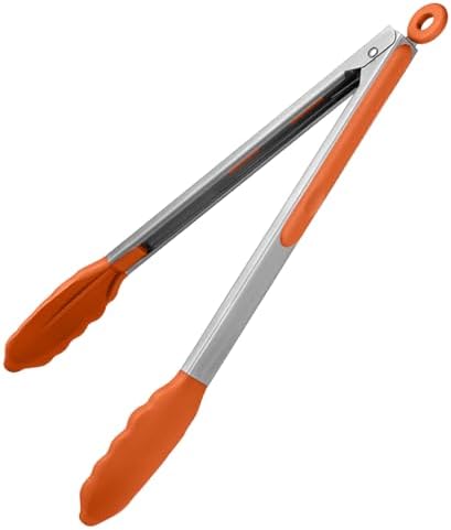 U-Taste Kitchen Tong for Cooking, 600ºF Heat-Resistant Silicon, 12in/Orange by U-Taste