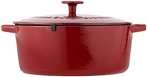 Cuisinart Chef's Classic Enameled Cast Iron Dutch Oven with Lid, Porcelain Enameled Interior, Oven Safe, Induction Compatible, 7-Quart, Round, Cardinal Red - Image 2