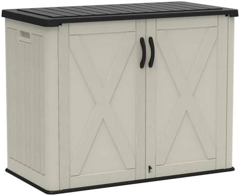 Devoko 26 Cu Ft Resin Outdoor Storage Cabinet, Plastic Horizontal Shed - Image 7
