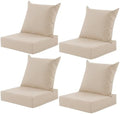 Outdoor Deep Seat Cushion Set, 24x24 Inch, Beige, Set of 4 by MuaMelop