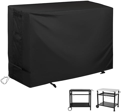 Outdoor Grill Table Cover for Royal Gourmet Dining Cart, Grill Cart Cover for Grills House Movable Kitchen Island and for Feasto Pizza Oven Table by Unknown