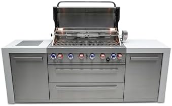 Mont Alpi 94" Modular Outdoor Kitchen Island - 304 Stainless Steel | 44" Gas Grill + Side Burner | 115,000 BTU | Griddle Pizza Kit Included - Image 6