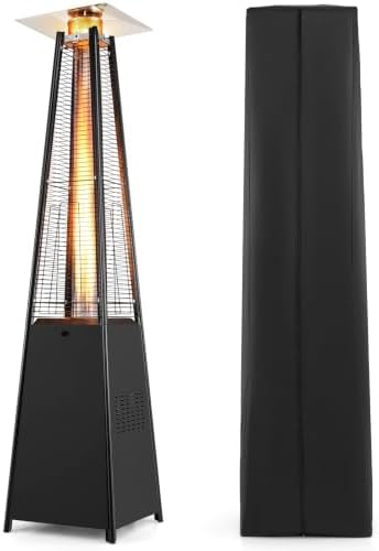 Tangkula 45000 BTU Pyramid Patio Heater with Wheels & Zippered Cover by TANGKULA