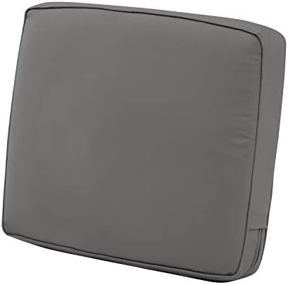 Classic Accessories Montlake Water-Resistant 23 x 22 x 4 Inch Patio Lounge Back Cushion, Light Charcoal Grey, Outdoor Loveseat Cushions by ClassicAccessories