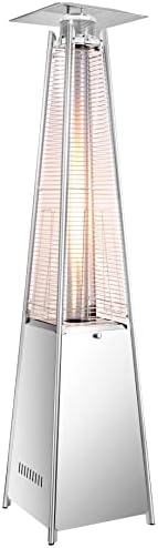 Vivicreate 42,000 BTU Pyramid Patio Heater, 88-Inch Outdoor Propane Heater with Quartz Glass Flame Tube and Cover, Freestanding Heater for Patio, Deck and Backyard by Vivicreate