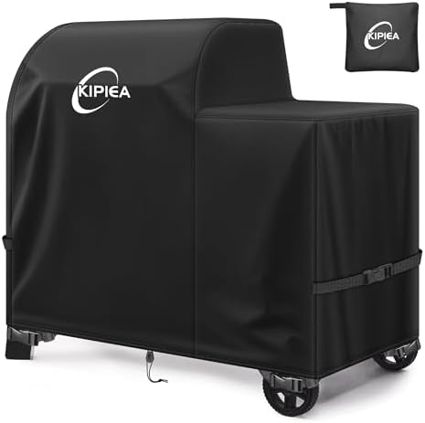 Kipiea 600D Heavy Duty Grill Cover for Traeger Woodridge, Waterproof Wood Pellet Smoker Cover with Windproof Buckles, Pellet BBQ Grill Covers for Outside Anti-UV, No Tear, No Fading by Kipiea