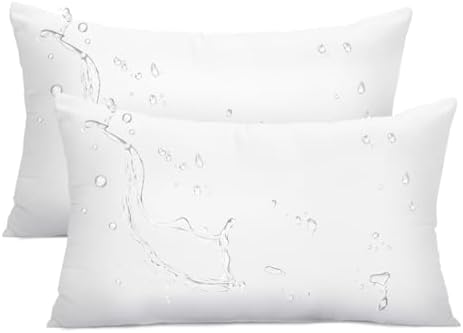 Ashler Outdoor Pillow Inserts, 12x20 Waterproof Throw Pillows Pack of 2 by AshlerHomeDeco