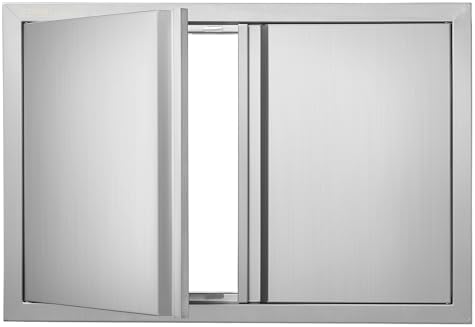 VEVOR BBQ Access Door, 30.5W x 21H Inch Double Outdoor Kitchen, Stainless Steel Flush Mount, Wall Vertical with Recessed Handles, for BBQ Island, Grilling Station, Outside Cabinet by VEVOR