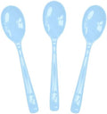 SietDESEO 25 PCS Light Blue Plastic Spoons Disposable Utensils Heavy Duty Baby Blue Spoons Disposable Cutlery for Birthday Wedding Baby Shower Bridal Shower Plastic Silverware by SietDESEO