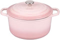 VORRINGARD Enameled Cast Iron Dutch Oven Pot with Lid, for Sourdough Bread Baking, Round Dutch Ovens, 6 Quart, Pink by Unknown