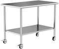 Stainless Steel Work Table with Wheels, 30x60 Inch NSF Kitchen Prep Table with Adjustable Undershelf for Commercial Restaurant, Garage, Outdoor BBQ by Chingoo
