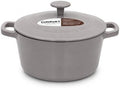 Cuisinart Chef's Classic Enameled Cast Iron Dutch Oven with Lid, Porcelain Enameled Interior, Oven Safe, Induction Compatible, 5-Quart, Round, Grey by Cuisinart