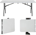 HKLGorg 6ft Folding Table, White Plastic Foldable Party Dining Table by HKLGorg