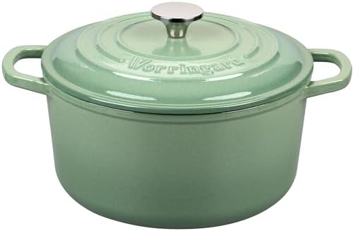 VORRINGARD Enameled Cast Iron Dutch Oven Pot with Lid, for Sourdough Bread Baking, Round Dutch Ovens, 4.5 Quart, Sage Green by Unknown