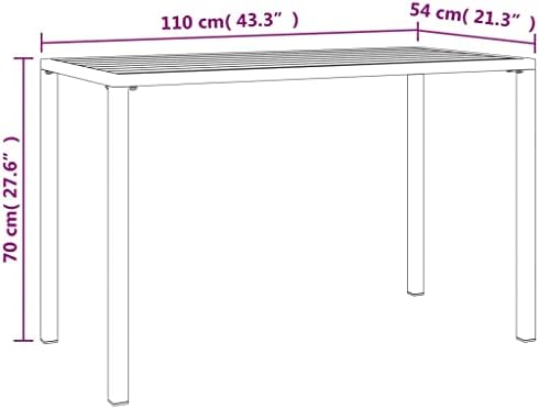 Garden Dining Table Anthracite, Modern Steel Outdoor Furniture for Patio, Balcony, Backyard, Weather-Resistant Design - Image 7
