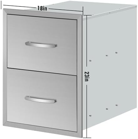 Outdoor Kitchen Double Drawers 18"W x 23"H x 23"D - Image 2