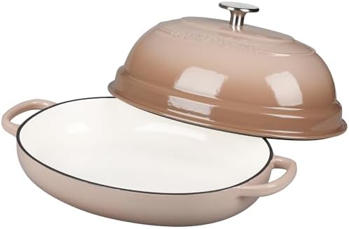 EDGING CASTING Enameled Oval Cast Iron Dutch Oven Pot with Lid, Bread Dutch Oven for Sourdough Bread Baking, Dutch Oven Bread, Bread Oven, 6QT, Mocha - Image 5