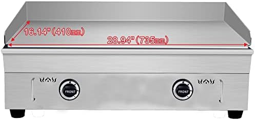 Commercial LPG Gas Griddle 28.9x16.1" Countertop Stainless Steel - Image 7