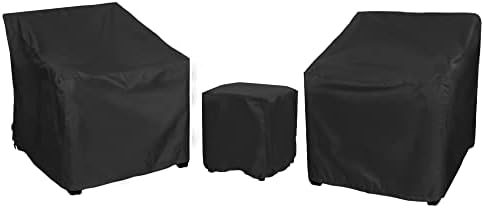 Patio Furniture Covers,Outdoor Furniture Cover Waterproof,Patio Furniture Set Covers for 3 Piece Outdoor Bistro,Patio Sofa Covers Set for 2 Chairs and Coffee Table,Black by BANER+GARDEN
